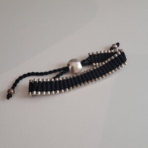 Black & Silver Links of London Friendship Bracelet